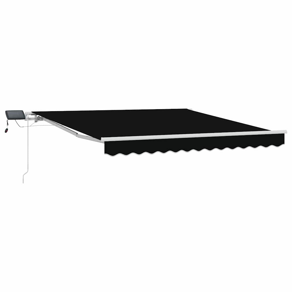 Skrovita tenda Crna 350 x 250 cm Tkanina i čelik