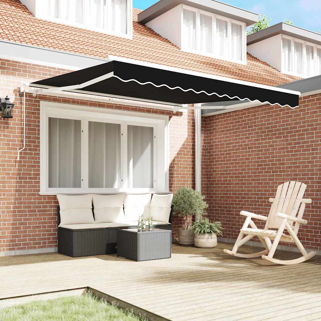 Povlačivi tende Crna 350 x 250 cm Tkanina i Aluminij
