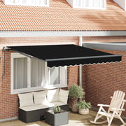 Skrovita tenda Crna 350 x 250 cm Poliester i čelik