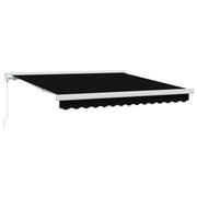 Skrovita tenda Crna 350 x 250 cm Tkanina i Metal