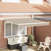 Skrovita tenda Bež 350 x 250 cm Poliester i aluminij