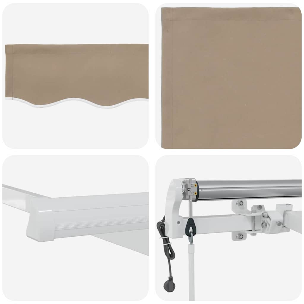 Povlačivi tende Bež 350 x 250 cm Tkanina i Aluminij