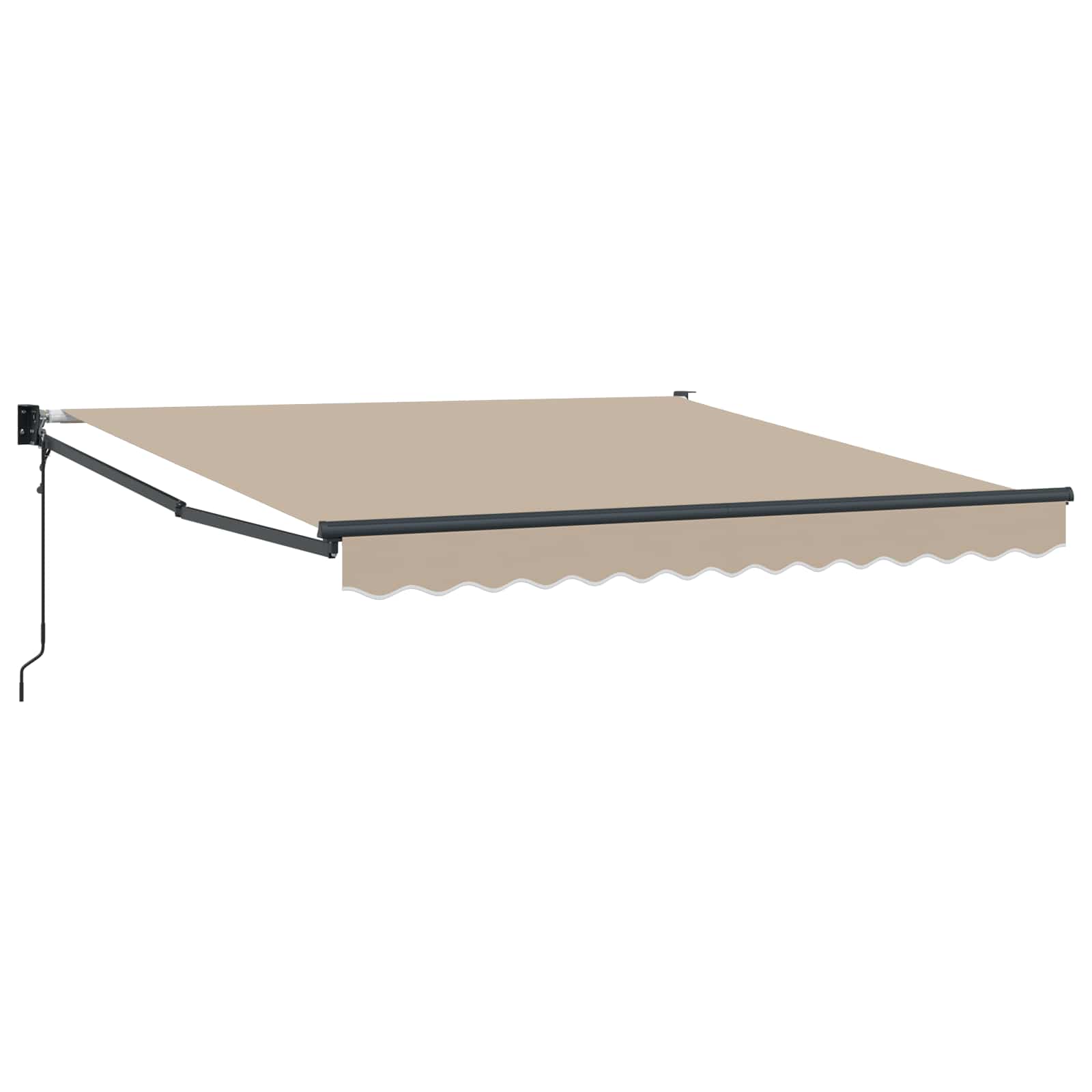 Skrovita tenda Bež 350 x 250 cm Poliester i aluminij