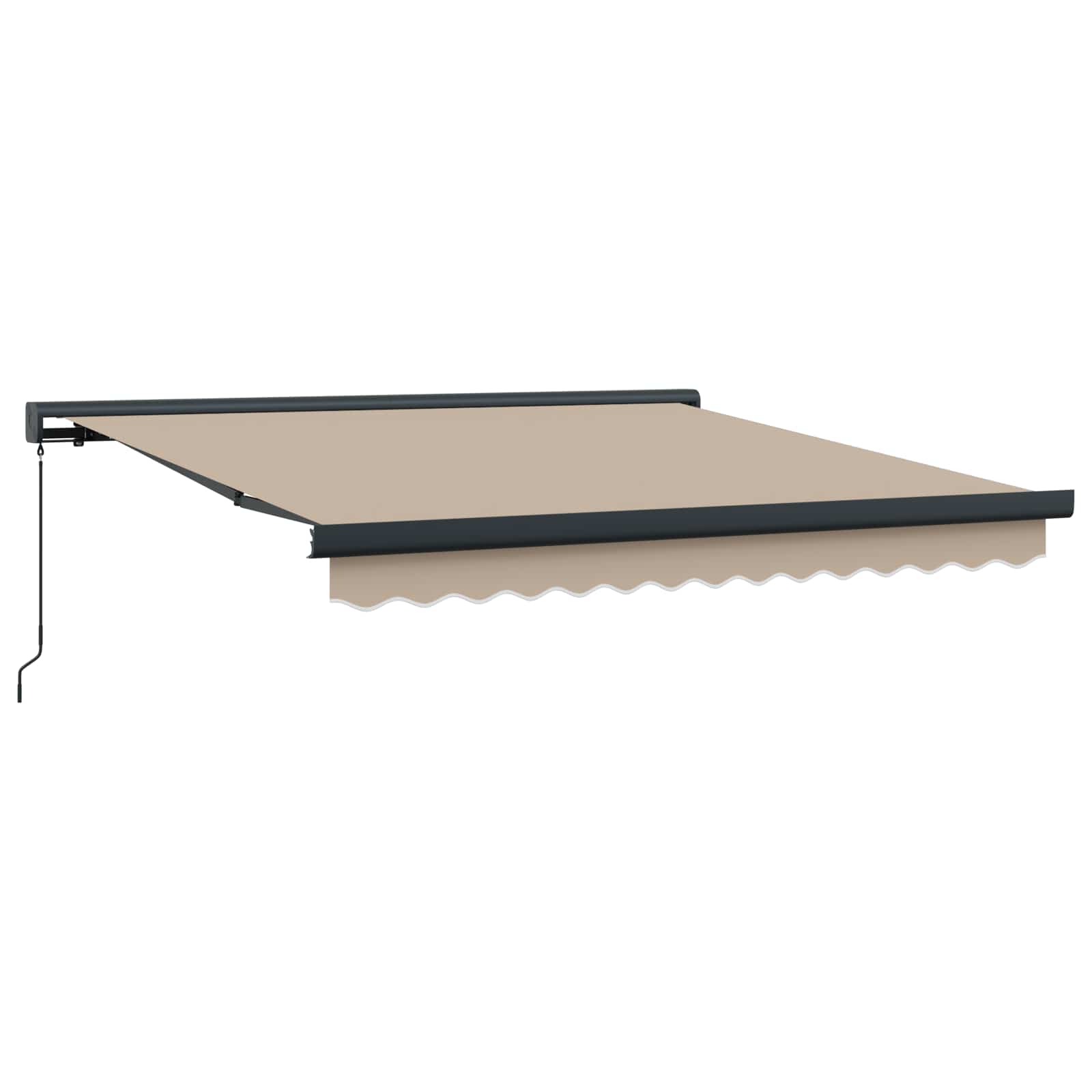 Skrovita tenda Bež 350 x 250 cm Tkanina i Metal