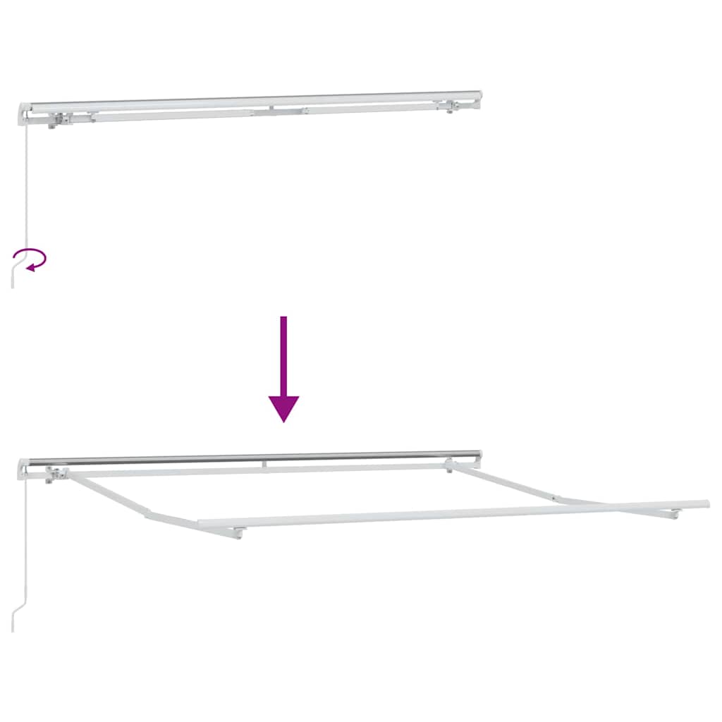 Skrovita tenda Bijelo 350 x 250 cm Poliester i aluminij