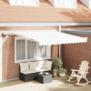 Skrovita tenda Bijelo 350 x 250 cm Tkanina i čelik