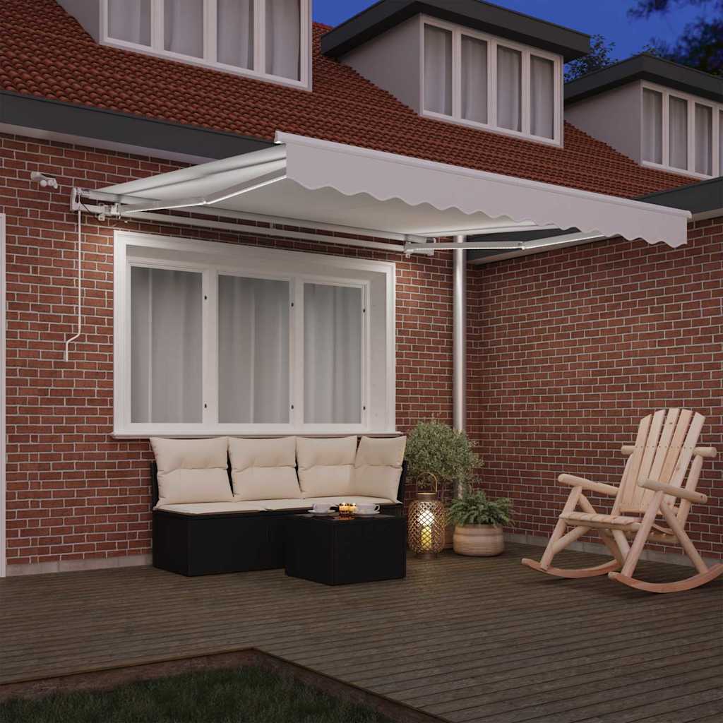 Skrovita tenda Bijelo 350 x 250 cm Poliester i metal