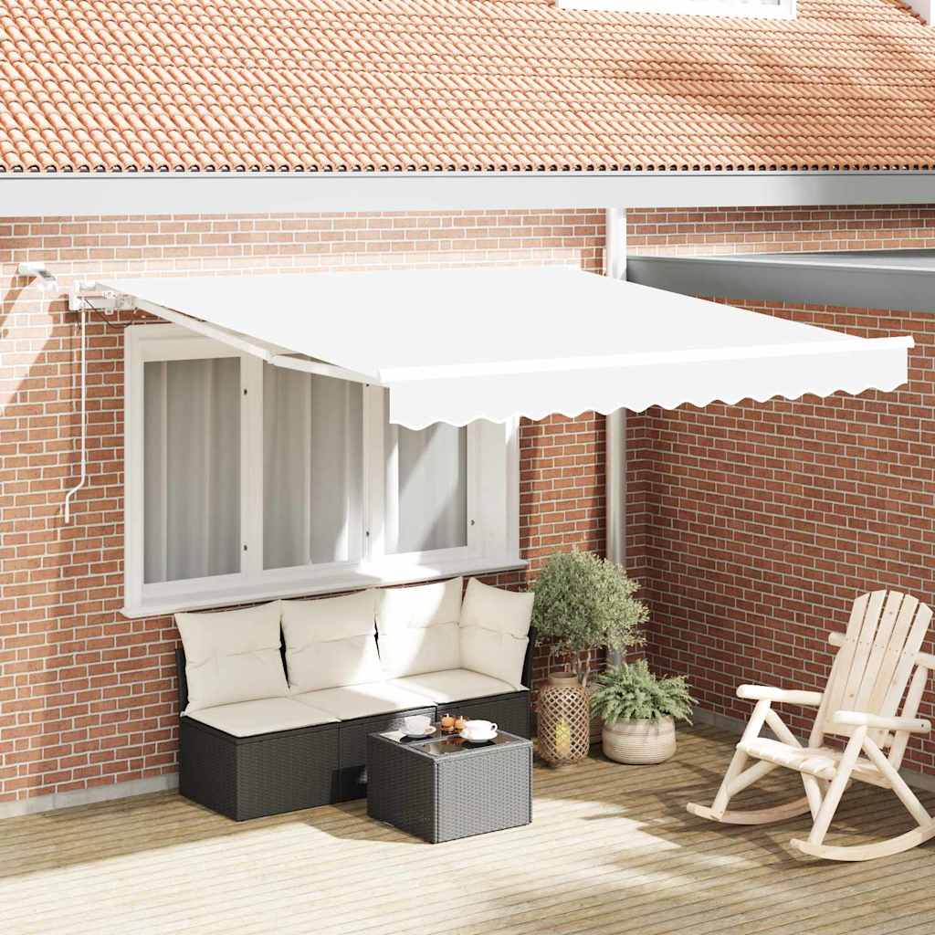Skrovita tenda Bijelo 350 x 250 cm Poliester i metal