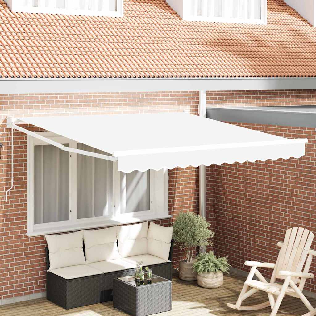 Povlačivi tende Bijela 350 x 250 cm 100% Poliester i Aluminij