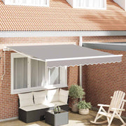 Skrovita tenda Svijetlo siva 350 x 250 cm Poliester i aluminij