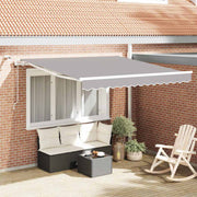 Skrovita tenda Svijetlo siva 350 x 250 cm Poliester i metal