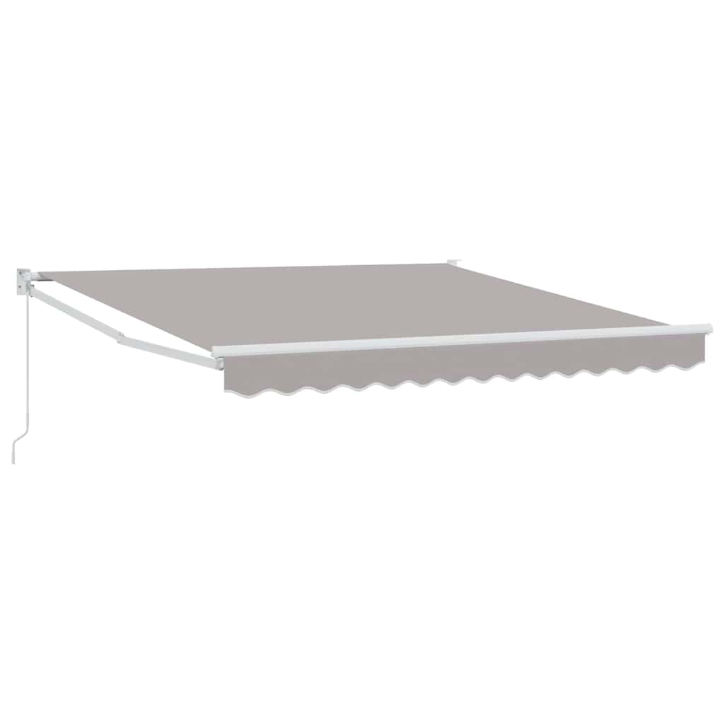 Skrovita tenda Svijetlo siva 350 x 250 cm Poliester i aluminij