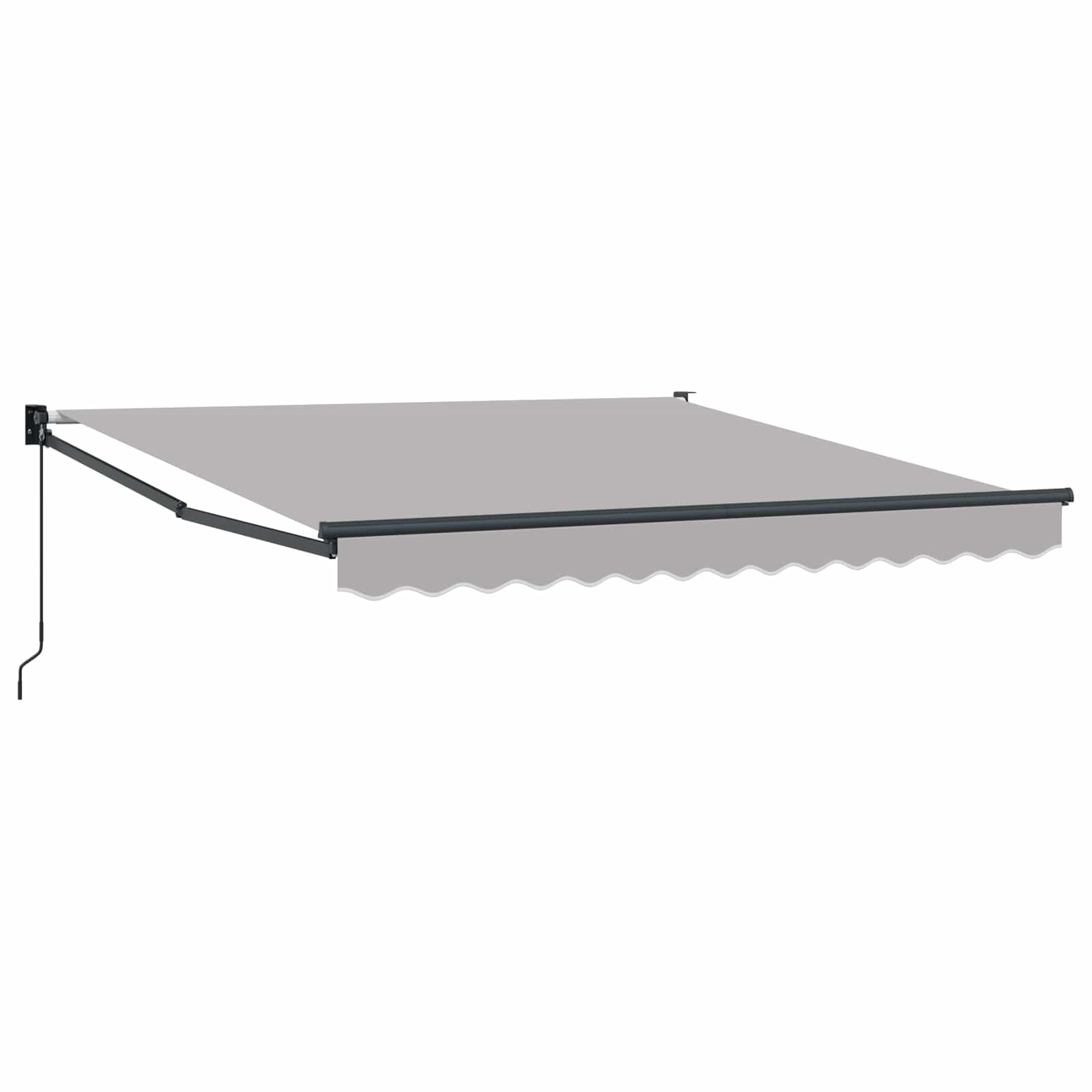 Skrovita tenda Svijetlo siva 350 x 250 cm Poliester i aluminij