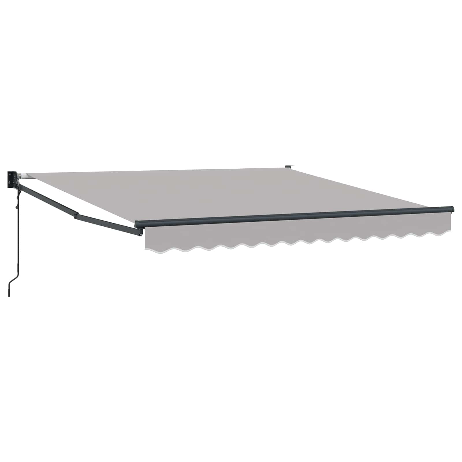 Skrovita tenda Svijetlo siva 350 x 250 cm Poliester i aluminij