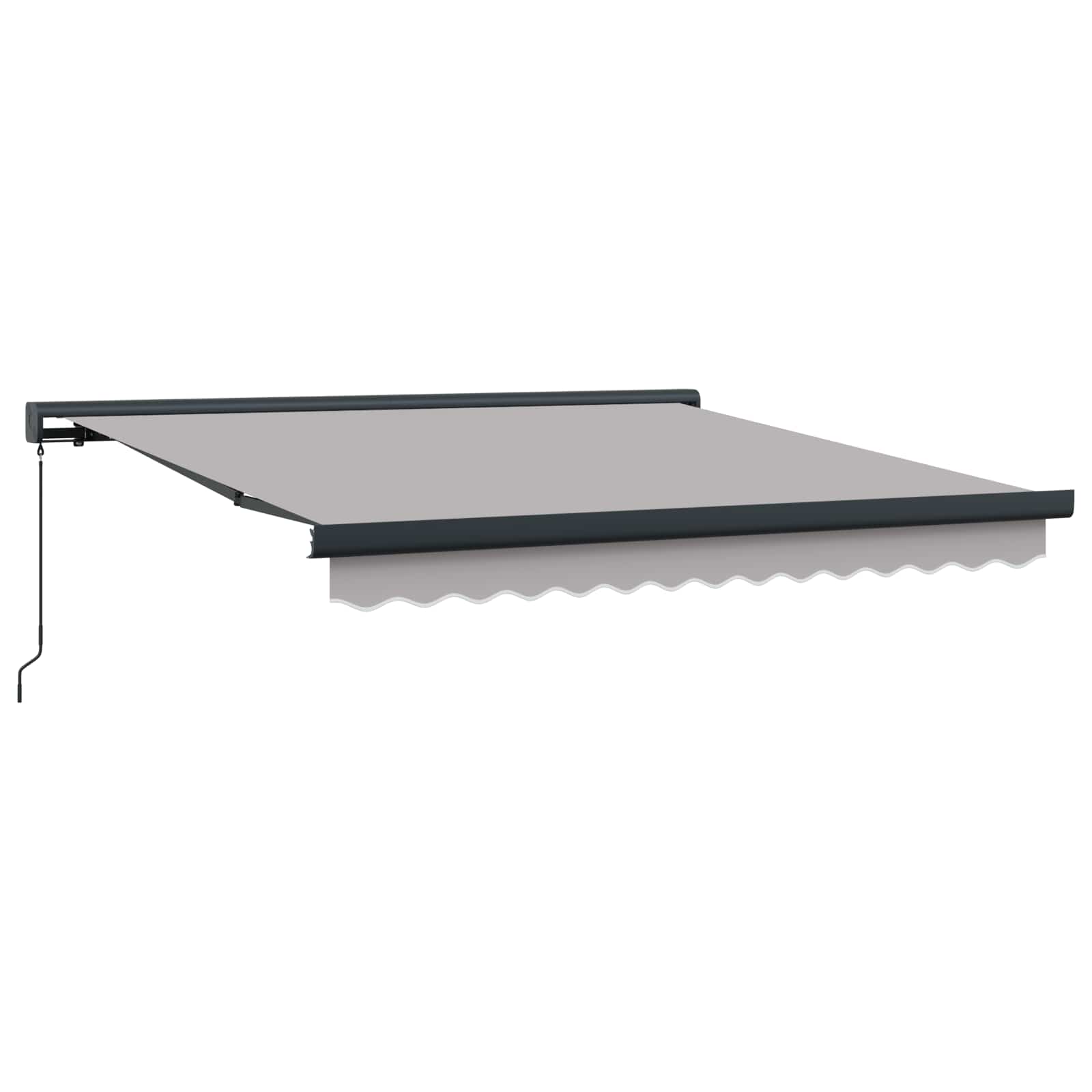 Skrovita tenda Svijetlo siva 350 x 250 cm Tkanina i Metal