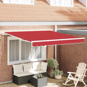 Skrovita tenda Crvena 350 x 250 cm Poliester i aluminij