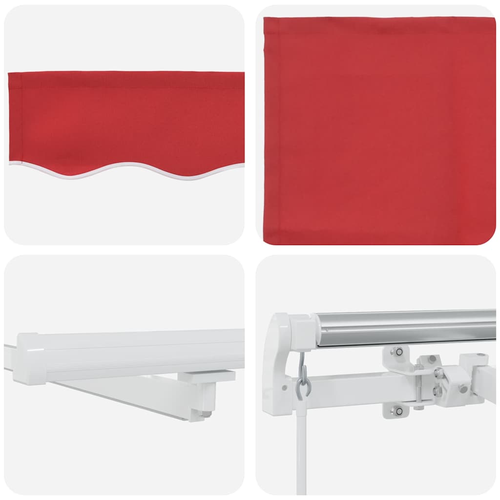 Skrovita tenda Crvena 350 x 250 cm Tkanina i čelik