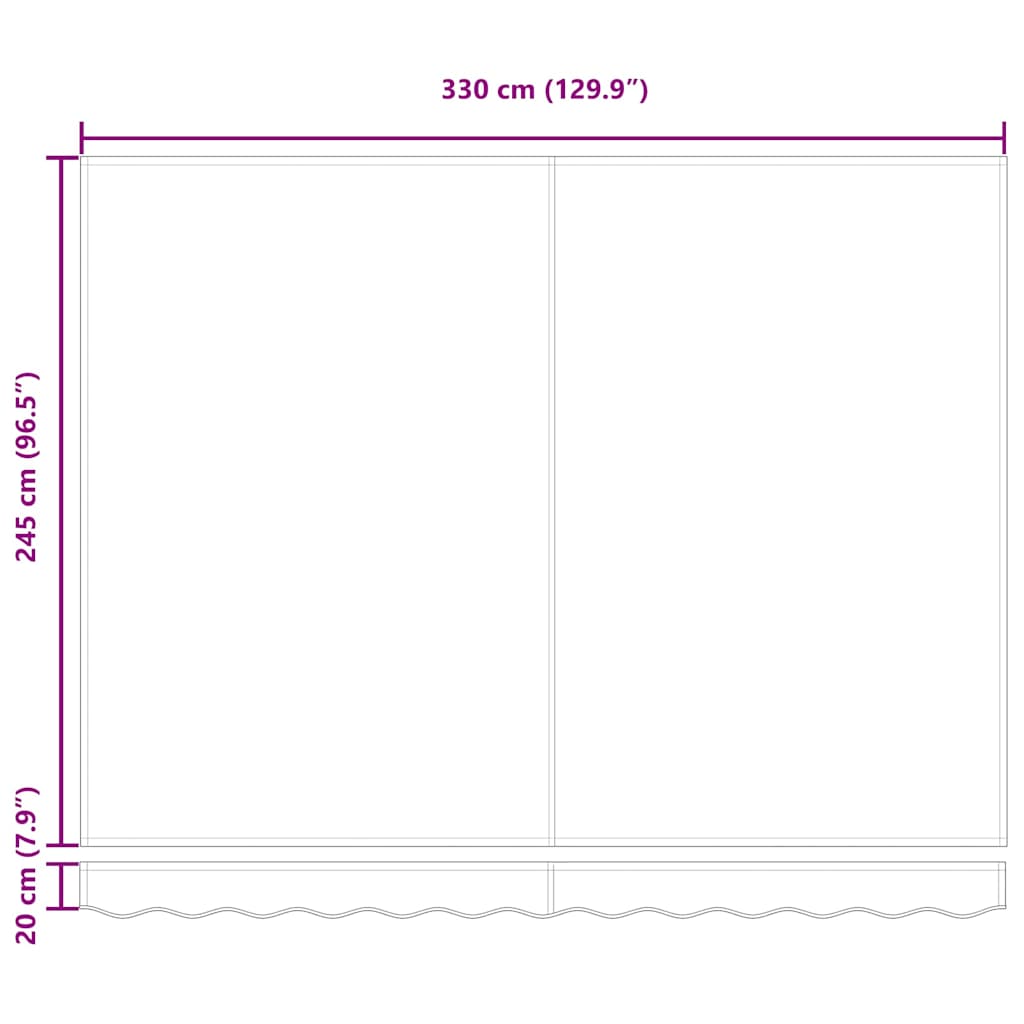 Skrovita tenda Crvena 350 x 250 cm Tkanina i čelik
