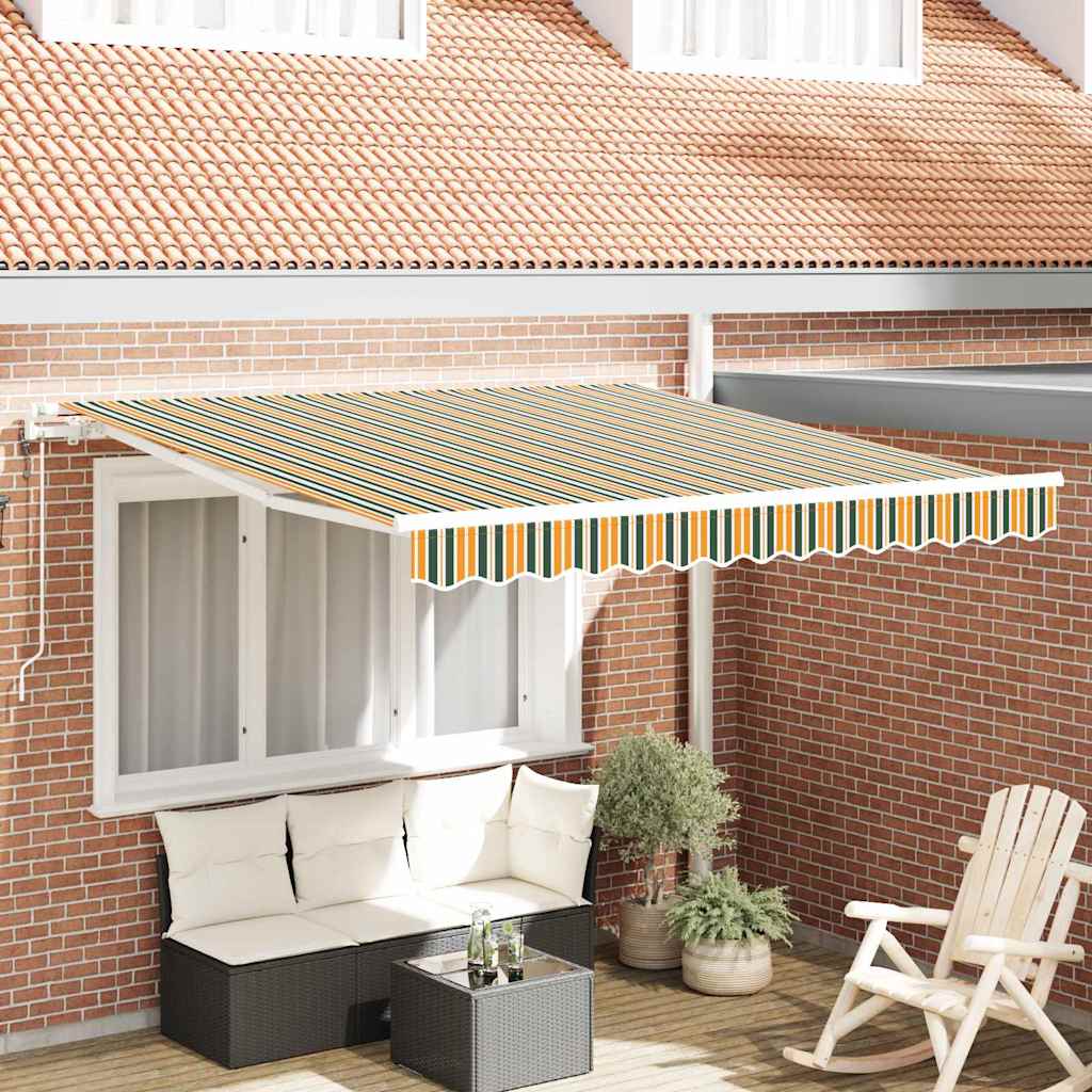 Povlačivi tende Zelena i žuta 350 x 250 cm Tkanina i Aluminij