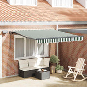 Skrovita tenda Zelena i bijela 350 x 250 cm tkanina