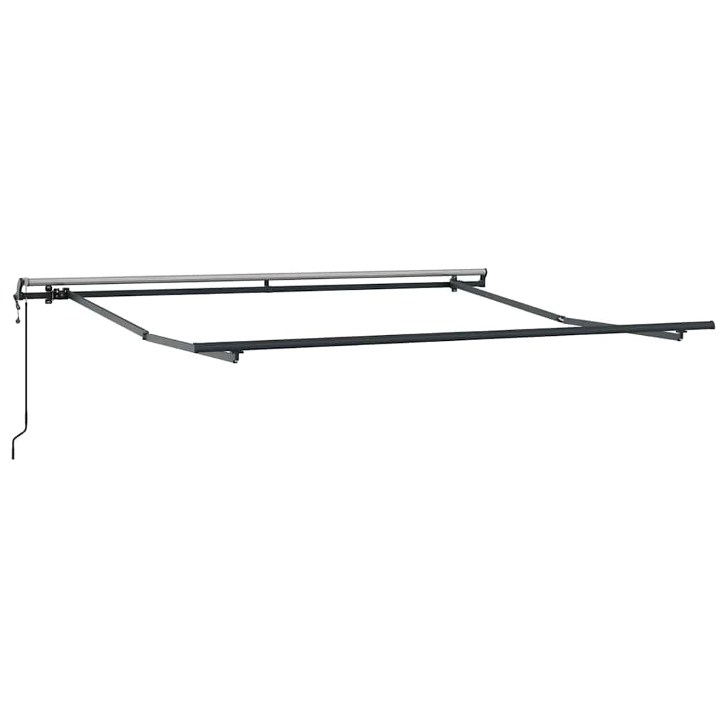 Skrovita tenda Zelena i bijela 350 x 250 cm Tkanina i Aluminij