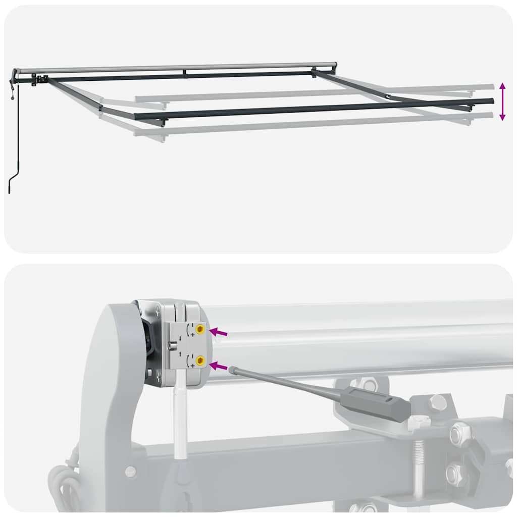 Skrovita tenda Zelena i bijela 350 x 250 cm Tkanina i Aluminij