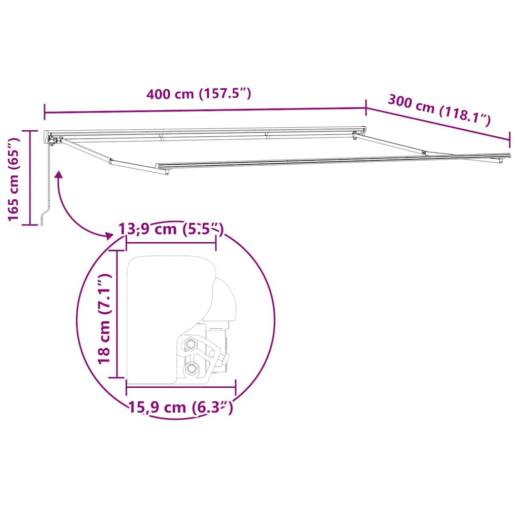 Okvir tende Plava i bijela 400 × 300 cm Poliester s PU premazom