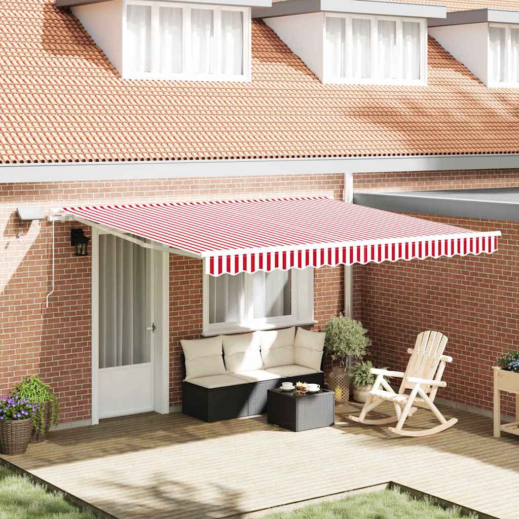Skrovita tenda s Crvena i bijela 400 ×300 cm tkanina