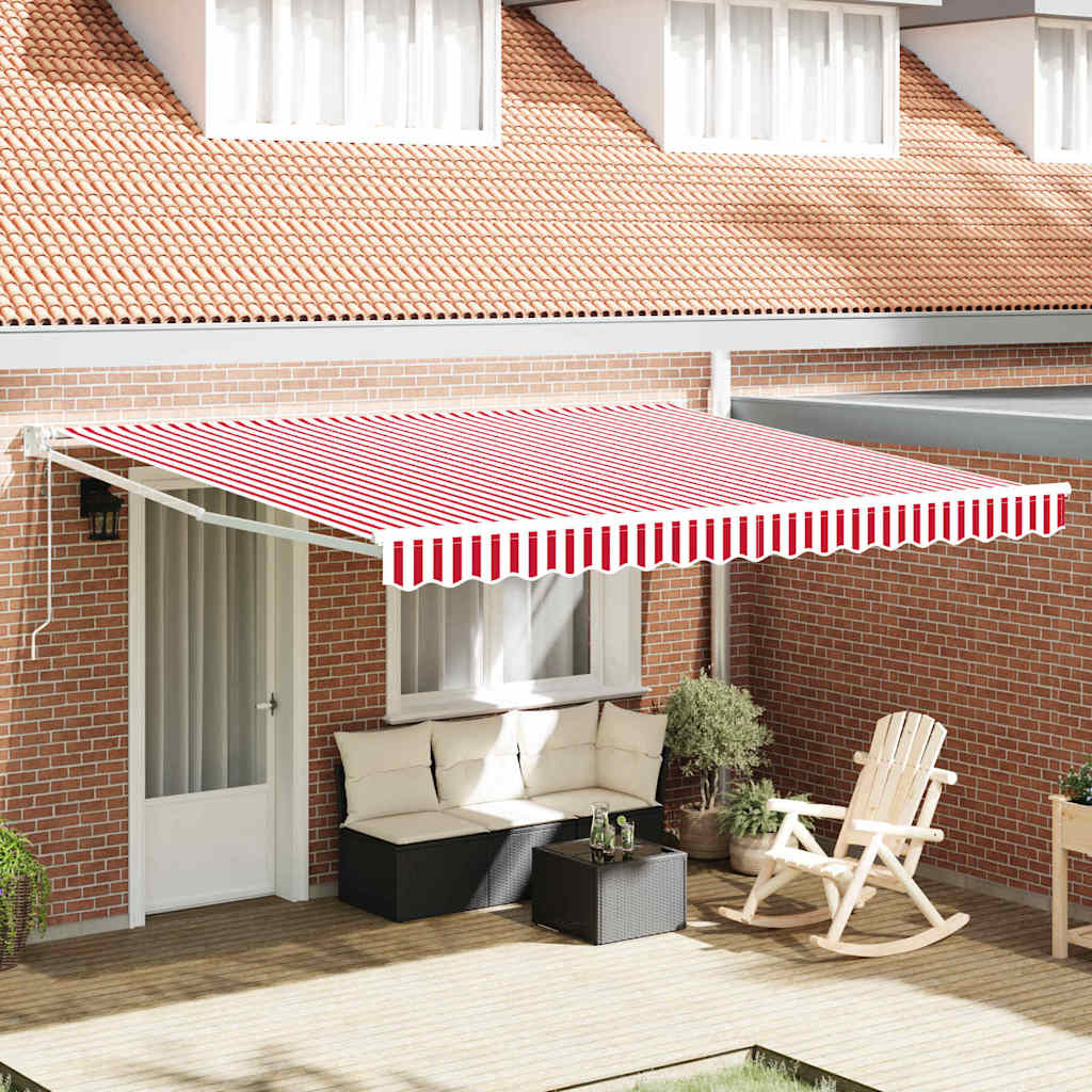 Skrovita tenda Crvena i bijela 400 × 300 cm