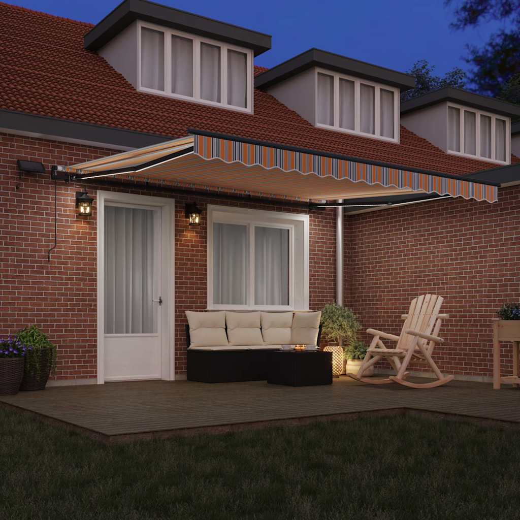 Skrovita tenda S LED lampica Šareni 400 ×300 cm tkanina