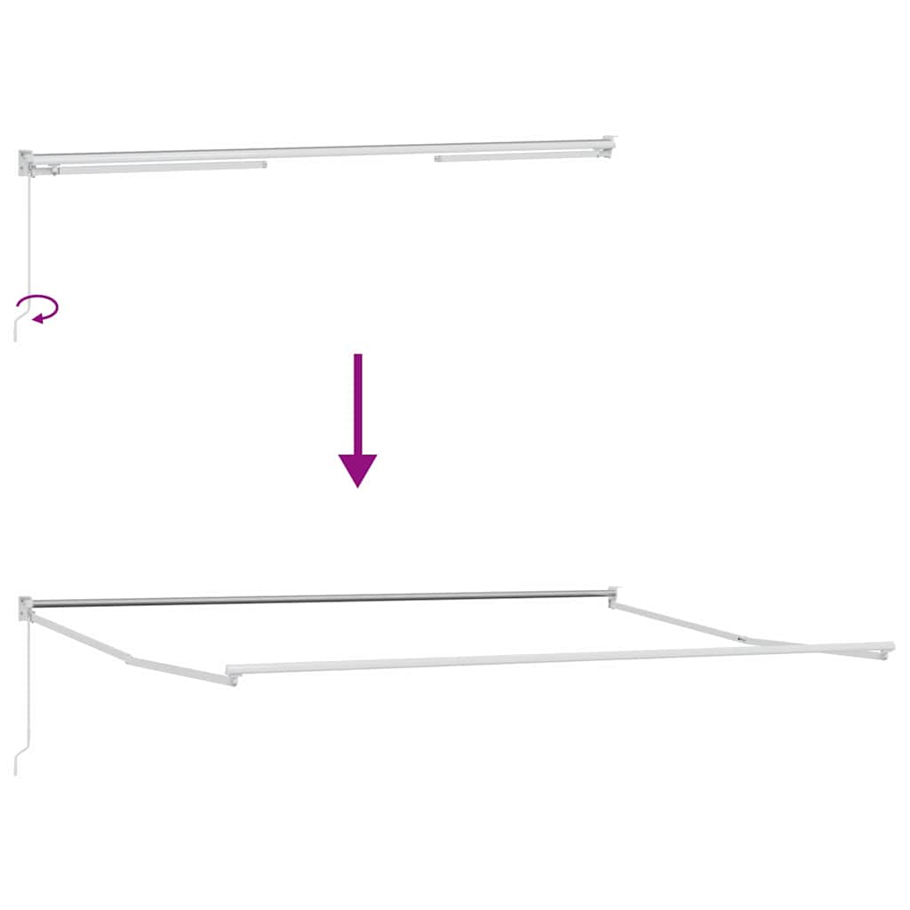 Skrovita tenda Šareni 400 × 300 cm Poliester i aluminij