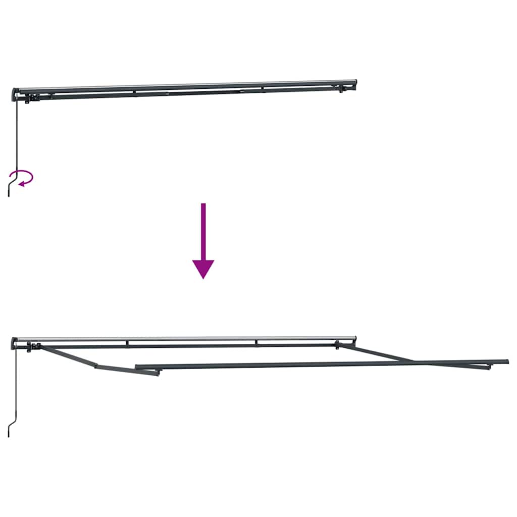 Skrovita tenda Šareni 400 × 300 cm Poliester i čelik