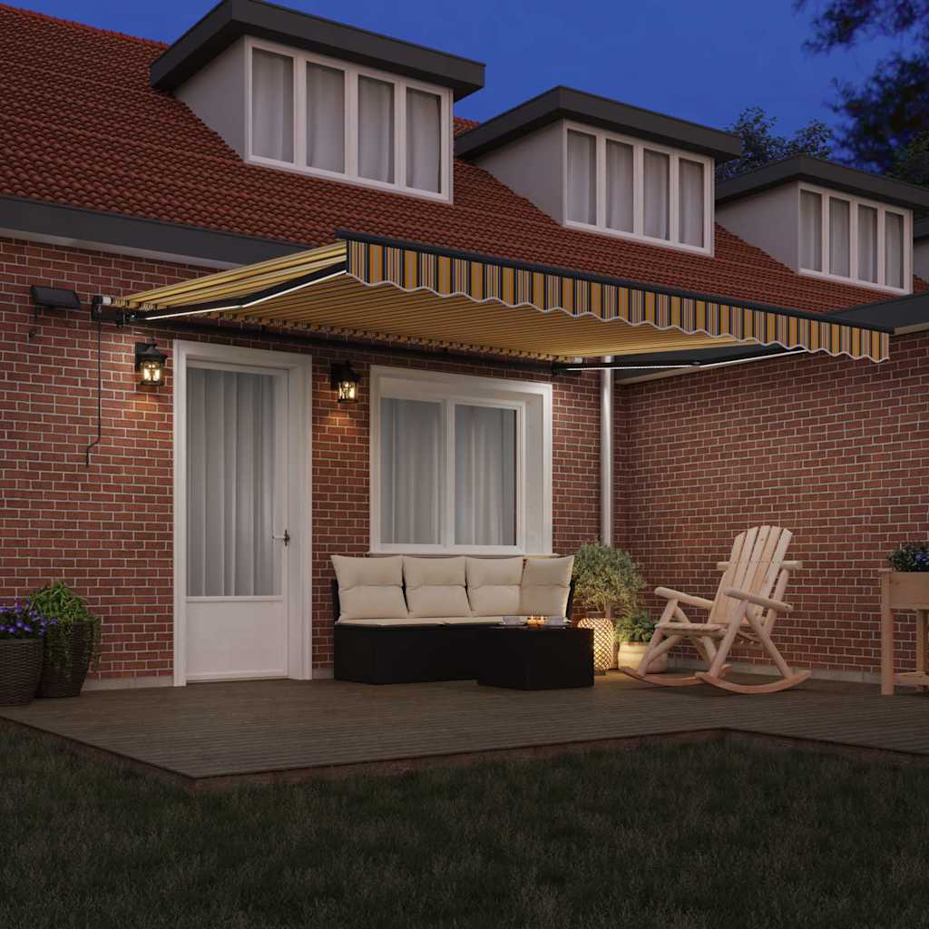 Skrovita tenda S LED lampica Šareni 400 ×300 cm tkanina