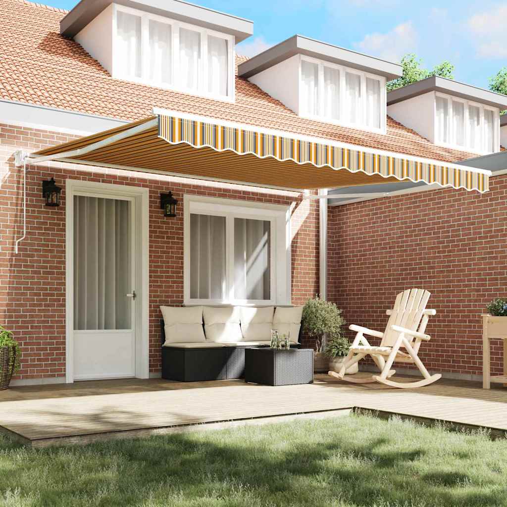 Skrovita tenda Šareni 400 × 300 cm Poliester i aluminij