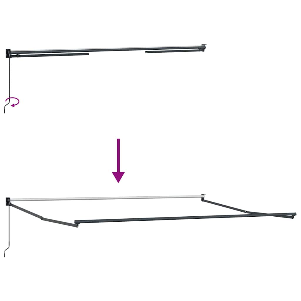Skrovita tenda Šareni 400 × 300 cm Poliester i aluminij