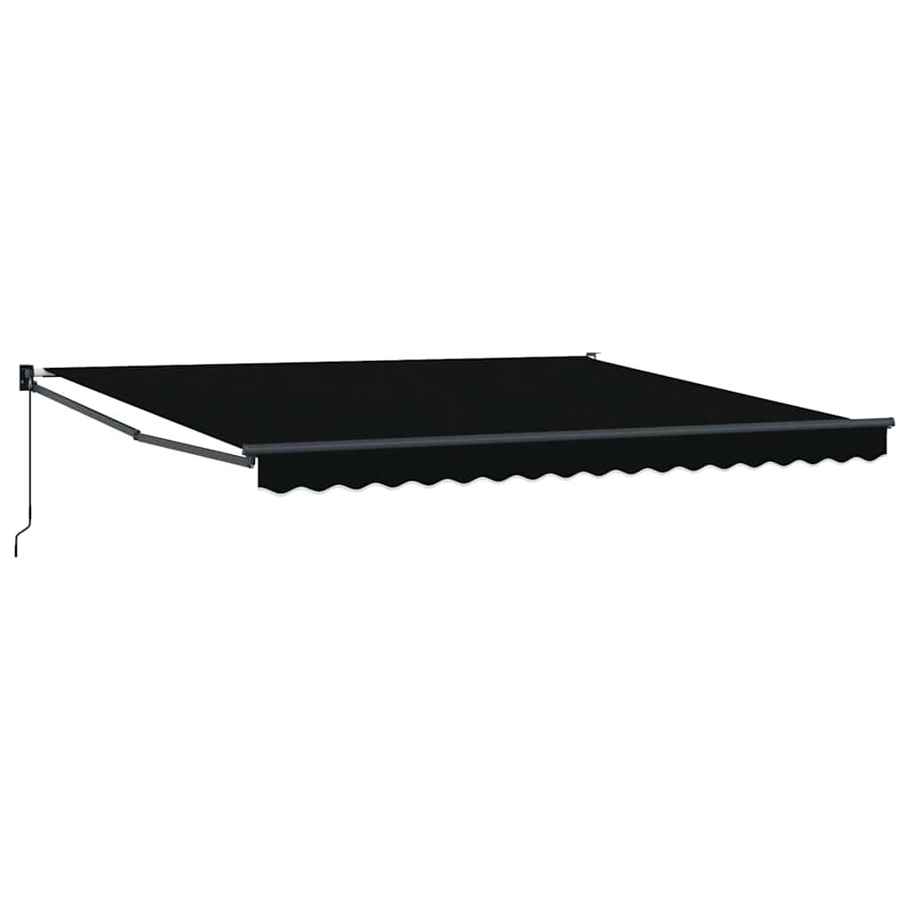Skrovita tenda Crna 400 × 300 cm Poliester i aluminij
