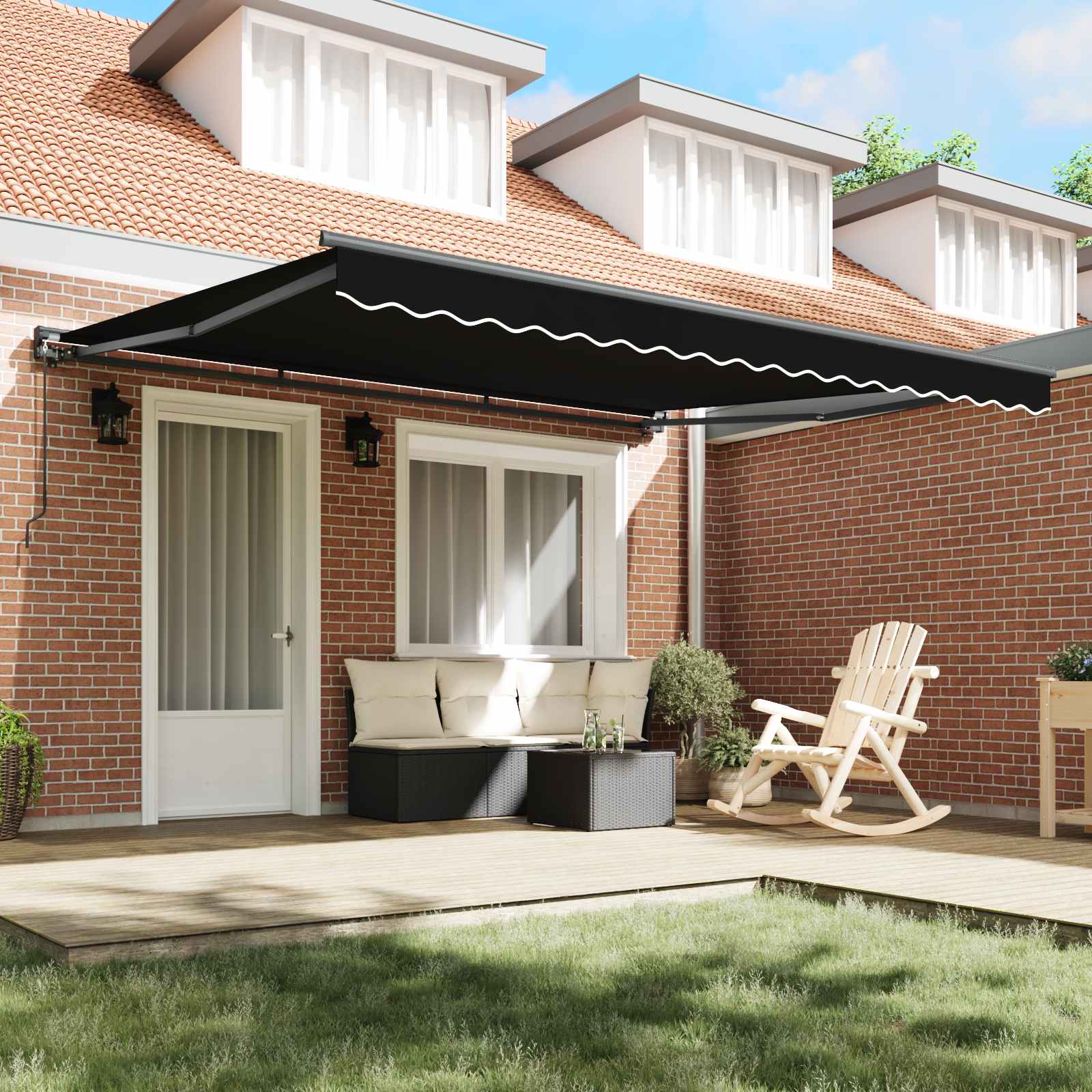 Okvir tende Crna 400 × 300 cm Poliester s PU premazom
