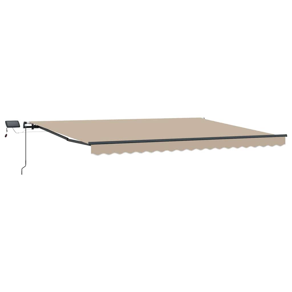 Skrovita tenda S LED lampica Bež 400 ×300 cm tkanina