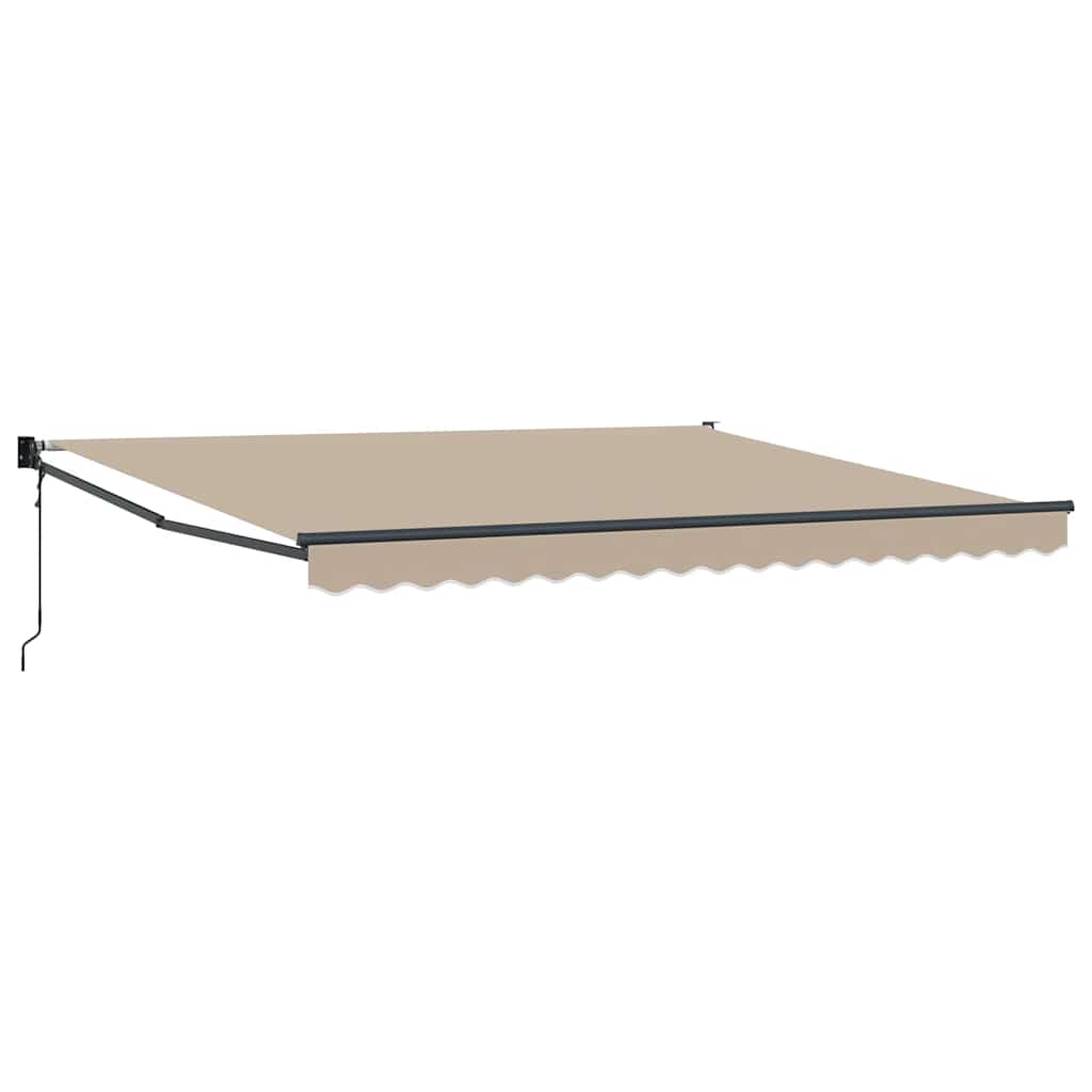 Skrovita tenda Bež 400 × 300 cm Poliester i aluminij