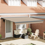 Nadstrešnica Bež 400 × 300 cm Poliester i aluminij