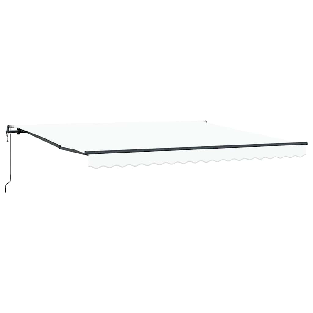 Skrovita tenda Bijelo 400 × 300 cm Tkanina i Aluminij