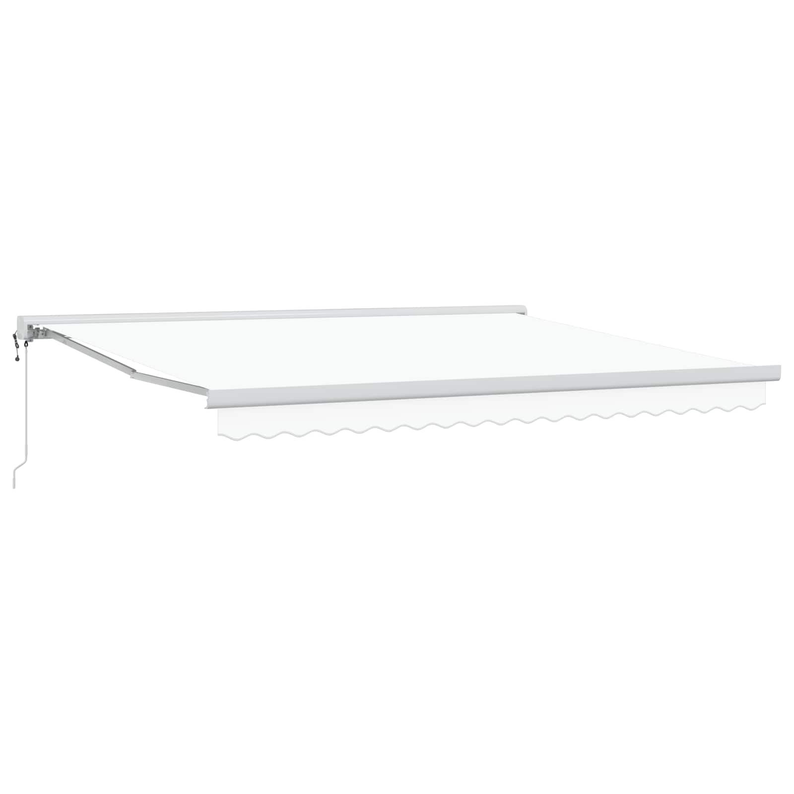 Skrovita tenda Bijelo 400 × 300 cm Tkanina i Metal