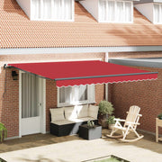 Skrovita tenda Crvena 400 × 300 cm Poliester i čelik