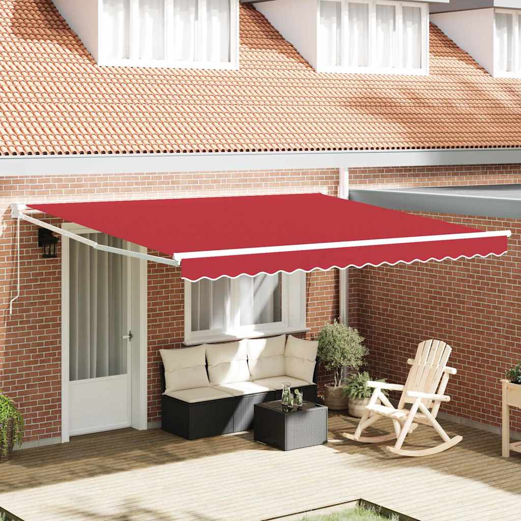 Povlačivi tende Crvena 400 × 300 cm 100% Poliester i Aluminij