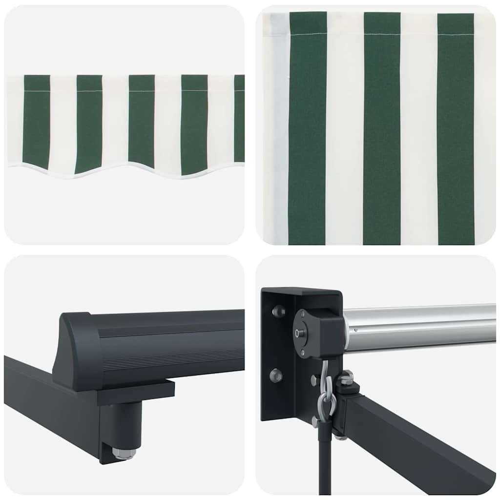 Skrovita tenda Zelena i bijela 400 × 300 cm