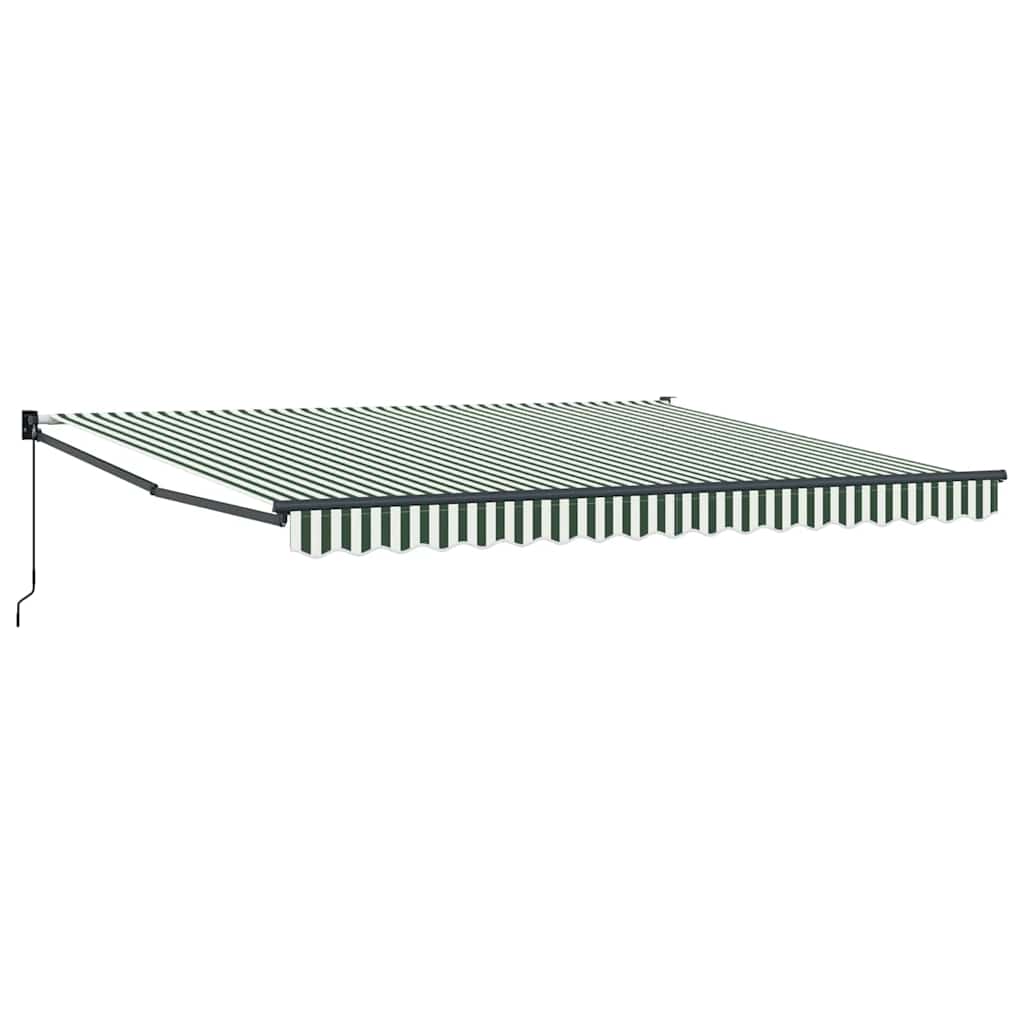 Skrovita tenda Zelena i bijela 400 × 300 cm