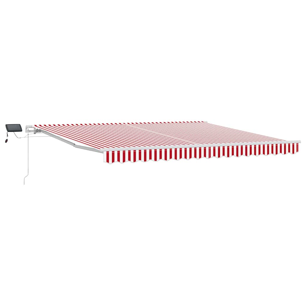 Skrovita tenda Crvena i bijela 400 × 300 cm Tkanina i čelik