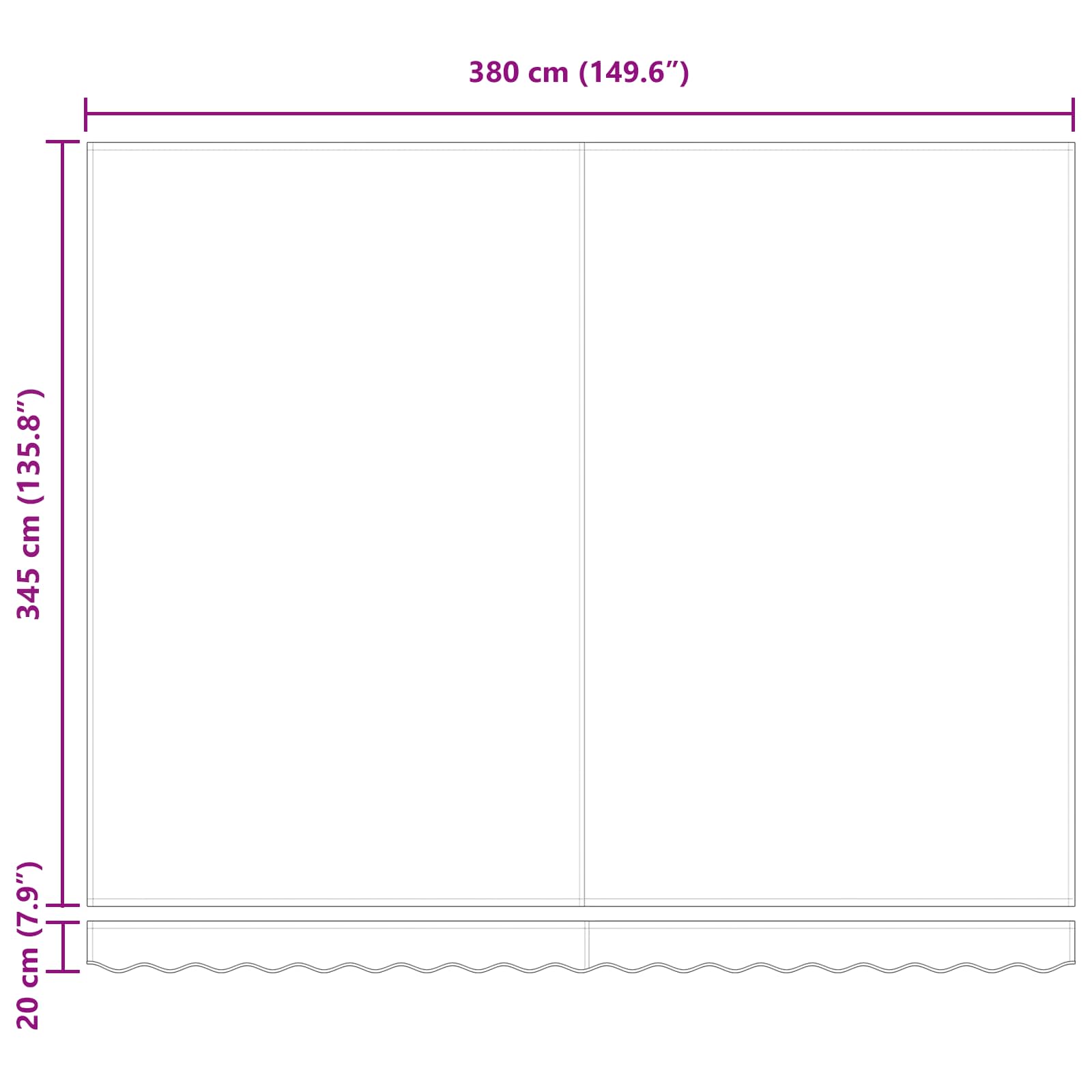 Skrovita tenda Bež 400 × 350 cm Poliester i čelik