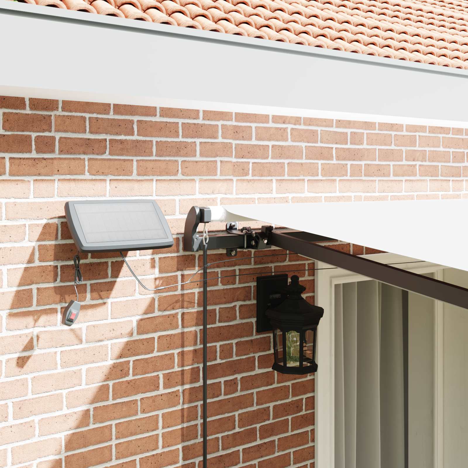 Skrovita tenda S LED lampica Bijelo 400 ×350 cm tkanina