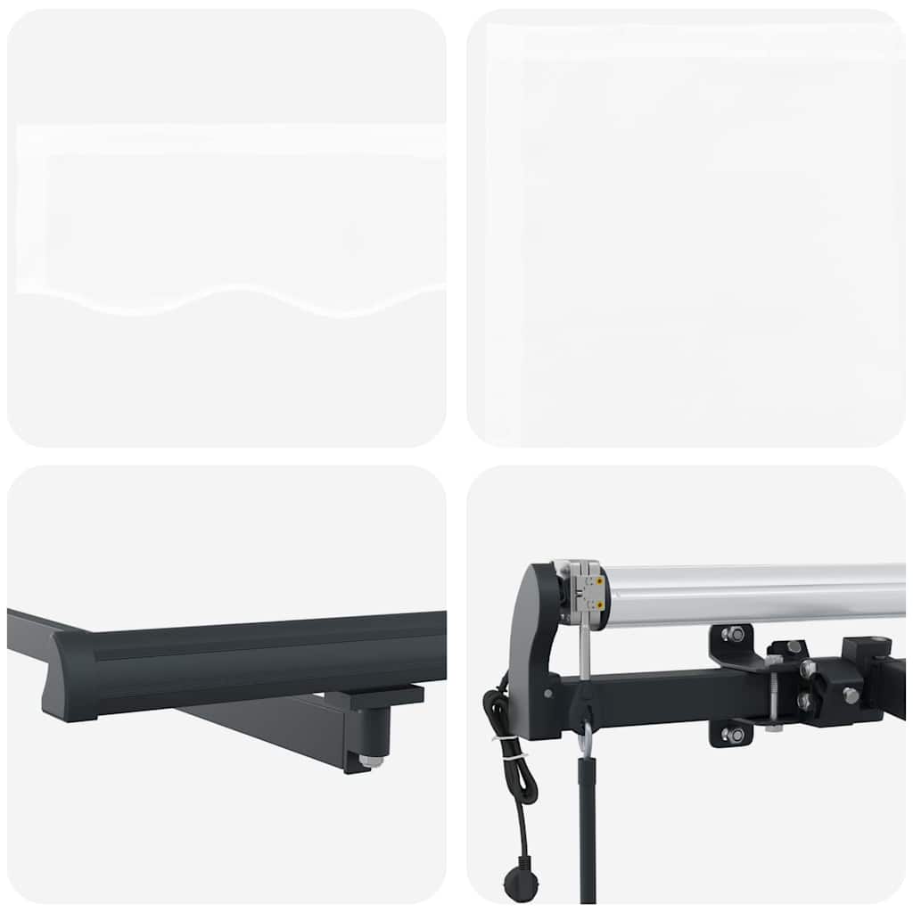 Skrovita tenda Bijelo 400 × 350 cm Tkanina i Aluminij